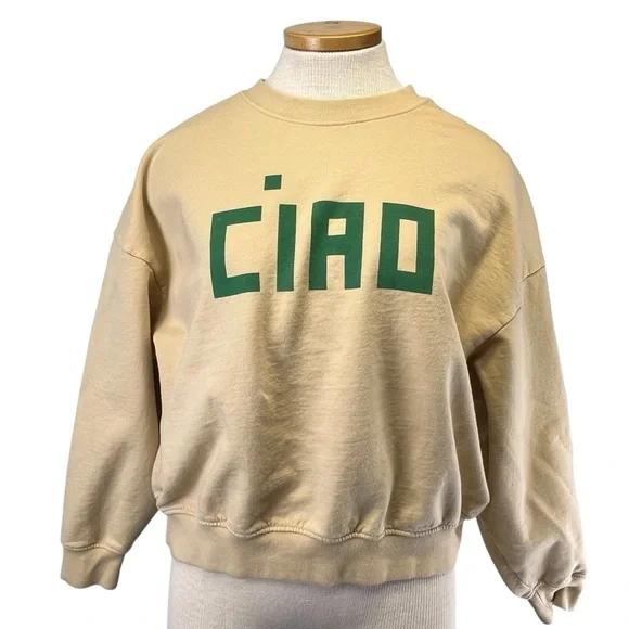 Claire V Le Drop Sweatshirt Women Large in Oat Soft Yellow - Picture 2 of 10